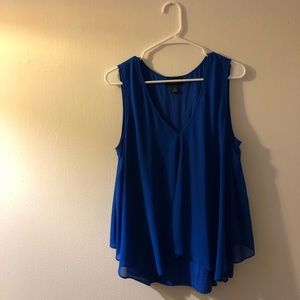 Cobalt blue sleeveless blouse